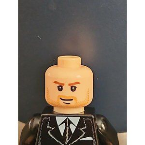 LEGO Indiana Jones Minifigure Head Light Flesh Grin Closed Mouth